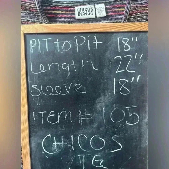 CHICOS Vintage Y2K Textured rainbow Striped Stretch Womens Size 2 Lg12 90s Y2K - Picture 7 of 7